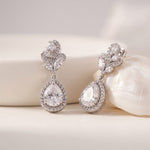 4Ct Moissanite Teardrop Dangle Earrings Gold Vermeil (2.5 Micron)