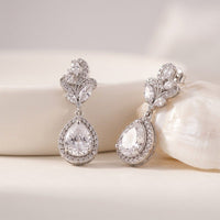 4Ct Moissanite Teardrop Dangle Earrings Gold Vermeil (2.5 Micron)