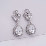 4Ct Moissanite Teardrop Dangle Earrings White