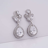 4Ct Moissanite Teardrop Dangle Earrings White