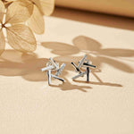 0.10Ct Moissanite Hollow Star Stud Earrings