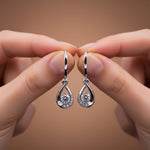 0.25Ct Moissanite Hollow Waterdrop Earrings