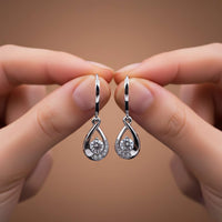 0.25Ct Moissanite Hollow Waterdrop Earrings