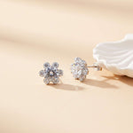 2.75Ct Moissanite Mini Flower Stud Earrings