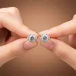 2.75Ct Moissanite Mini Flower Stud Earrings