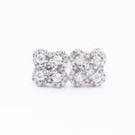 1Ct Moissanite Clover Stud Earrings White