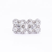 1Ct Moissanite Clover Stud Earrings White