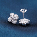 1Ct Moissanite Clover Stud Earrings White