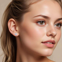 1Ct Moissanite Clover Stud Earrings White