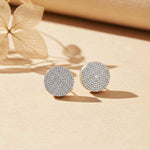 Golden Moissanite Bold Hip-Hop Stud Earrings
