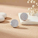 Golden Moissanite Bold Hip-Hop Stud Earrings