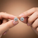 Silver Moissanite Cocktail Flory Stud Earrings