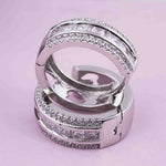 Silver Moissanite Loop Hoop Earrings White