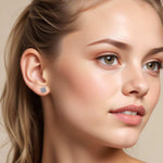 Silver Moissanite Studded Princy Stud Earrings White