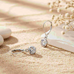 1.50Ct Moissanite Bezel Set Drop Earrings