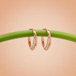 Rose Gold Moissanite Hinged Hoop Earrings