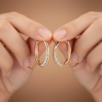 Rose Gold Moissanite Hinged Hoop Earrings
