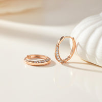 Rose Gold Moissanite Hinged Hoop Earrings