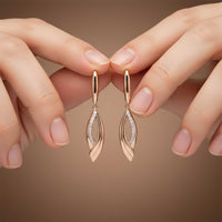 Golden Moissanite Vintage Long Dangle Earrings