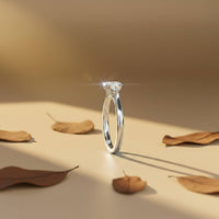 Silver Oval and Pear Moissanite Trilogy Ring