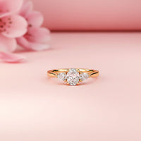 Silver Oval and Pear Moissanite Trilogy Ring