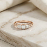 1.68Ct Moissanite Emerald Cut Three-Stone Ring