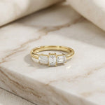 1.68Ct Moissanite Emerald Cut Three-Stone Ring