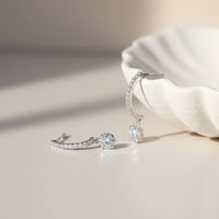Silver Moissanite Millenia Drop Dangle