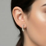 Golden Moissanite Ear Climber Earrings
