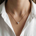 0.74Ct Moissanite Trillion Cut Bezel Set Pendant Rose Gold