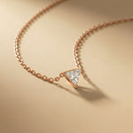 0.74Ct Moissanite Trillion Cut Bezel Set Pendant Rose Gold