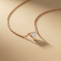 0.74Ct Moissanite Trillion Cut Bezel Set Pendant Rose Gold