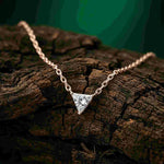 0.74Ct Moissanite Trillion Cut Bezel Set Pendant Rose Gold