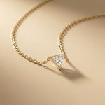 0.74Ct Moissanite Trillion Cut Bezel Set Pendant Gold