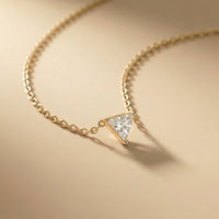 0.74Ct Moissanite Trillion Cut Bezel Set Pendant Gold