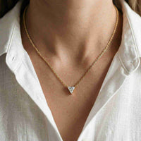 0.74Ct Moissanite Trillion Cut Bezel Set Pendant Gold