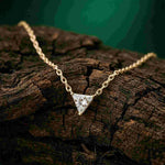 0.74Ct Moissanite Trillion Cut Bezel Set Pendant Gold