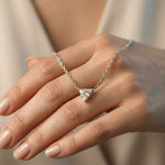 0.74Ct Moissanite Trillion Cut Bezel Set Pendant White