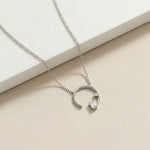 0.98Ct Moissanite Open Circle Emerald Cut Pendant White