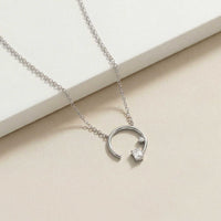 0.98Ct Moissanite Open Circle Emerald Cut Pendant White
