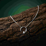 0.98Ct Moissanite Open Circle Emerald Cut Pendant White