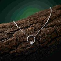 0.98Ct Moissanite Open Circle Emerald Cut Pendant White
