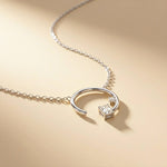 0.98Ct Moissanite Open Circle Emerald Cut Pendant White