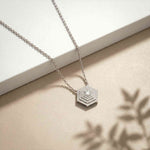 0.60Ct Moissanite Hexagon Geometric Pendant White
