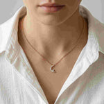 0.20Ct Moissanite Crescent Moon Pendant Rose Gold