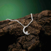 0.20Ct Moissanite Crescent Moon Pendant White