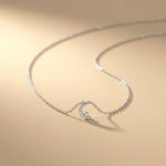 0.20Ct Moissanite Crescent Moon Pendant White