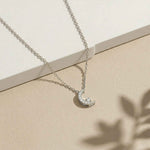 0.20Ct Moissanite Crescent Moon Pendant White
