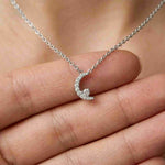 0.20Ct Moissanite Crescent Moon Pendant White