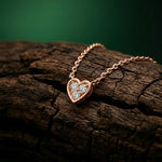 0.36Ct Moissanite Classic Heart Trio Pendant Rose Gold